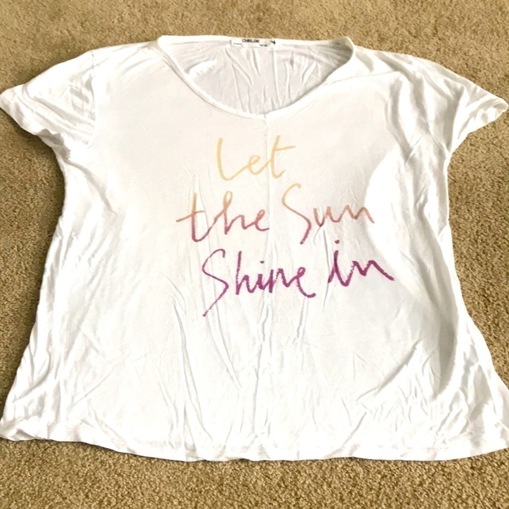 Chrldr Light White Graphic Tee Summer